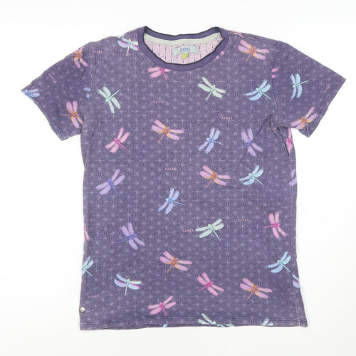 Baker by Ted Baker Girls Purple Dragonfly Print Cotton T-Shirt Age 11-12