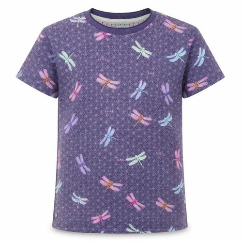 Baker by Ted Baker Girls Purple Dragonfly Print Cotton T-Shirt Age 11-12
