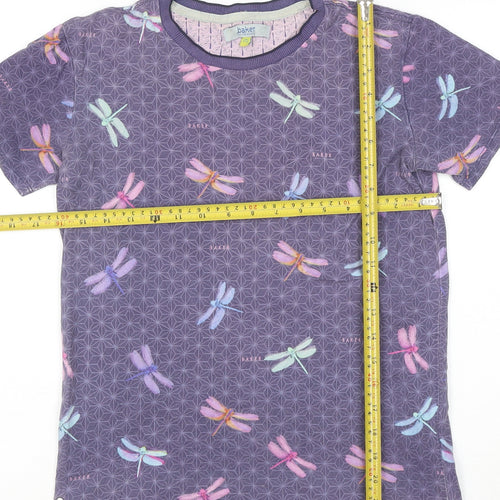 Baker by Ted Baker Girls Purple Dragonfly Print Cotton T-Shirt Age 11-12