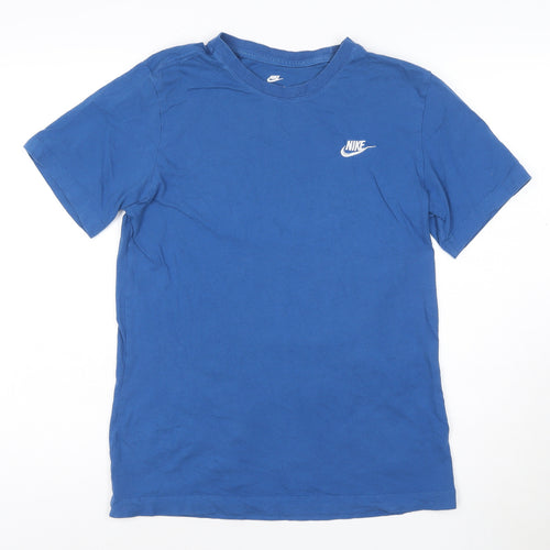 Nike Men's Blue Cotton Crew Neck Short Sleeve T-Shirt Size S