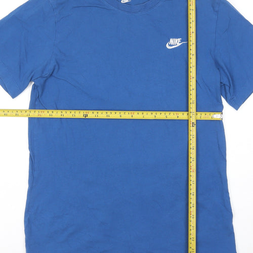 Nike Men's Blue Cotton Crew Neck Short Sleeve T-Shirt Size S