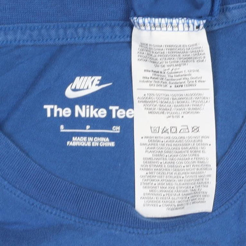 Nike Men's Blue Cotton Crew Neck Short Sleeve T-Shirt Size S