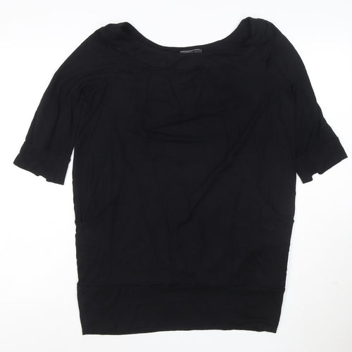 River Island Women's Black Size 10 Short Sleeve Jersey Top