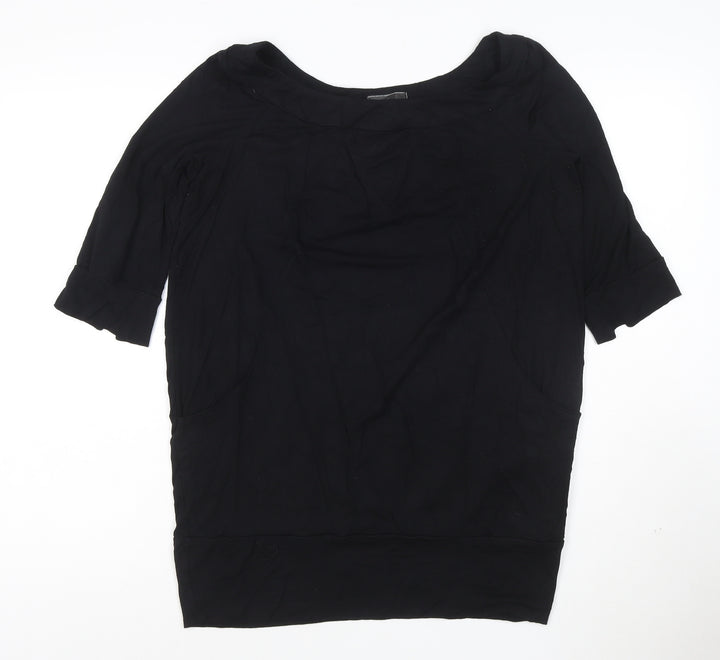 River Island Women's Black Size 10 Short Sleeve Jersey Top