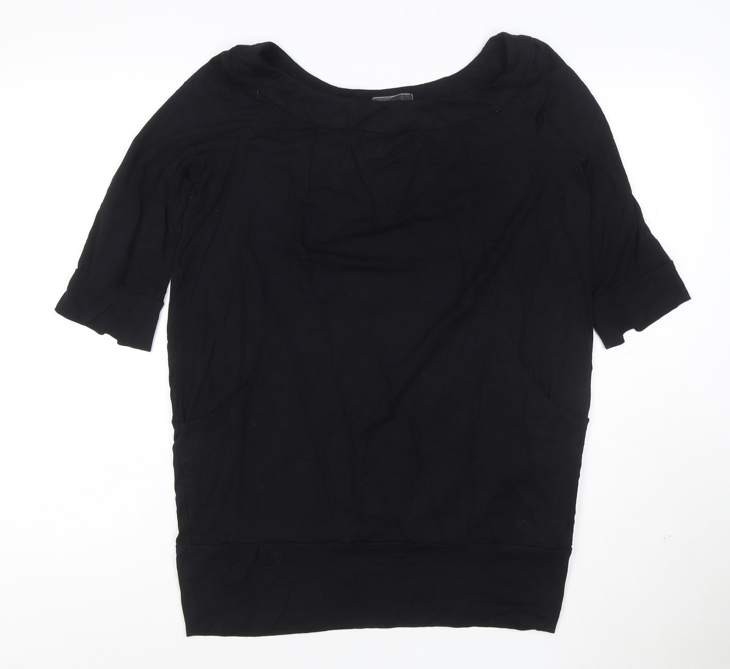 River Island Women's Black Size 10 Short Sleeve Jersey Top