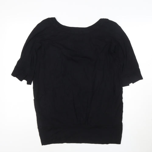 River Island Women's Black Size 10 Short Sleeve Jersey Top