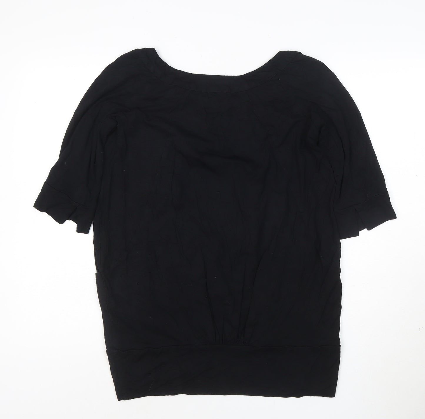 River Island Women's Black Size 10 Short Sleeve Jersey Top