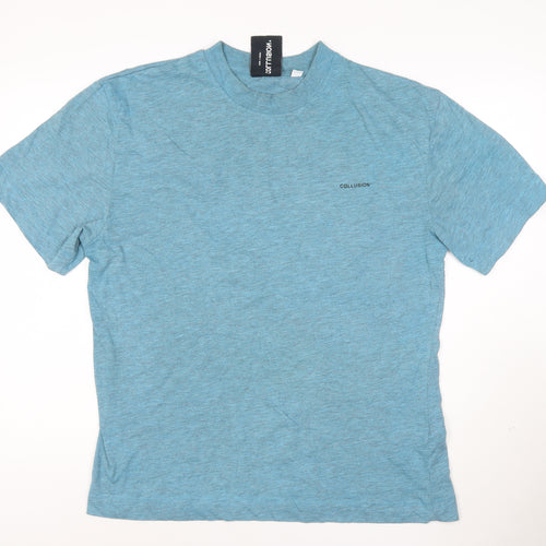 Collusion Men's Blue Crew Neck XL Short Sleeve T-Shirt