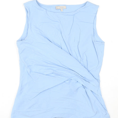 Hobbs Women Blue Sleeveless Jersey Cotton Stretch Tank Top Size M