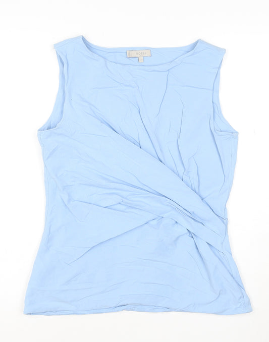 Hobbs Women Blue Sleeveless Jersey Cotton Stretch Tank Top Size M