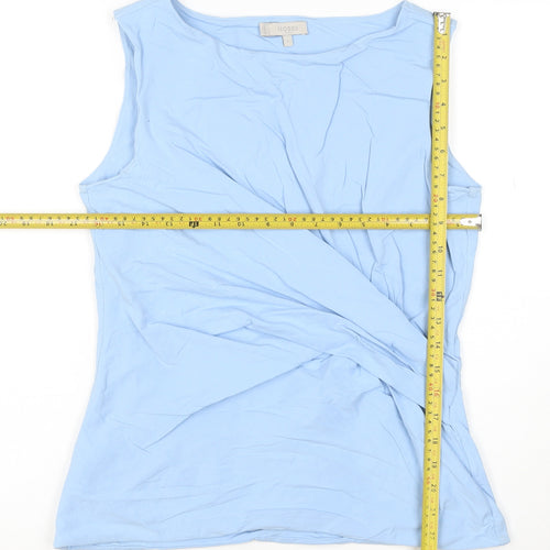 Hobbs Women Blue Sleeveless Jersey Cotton Stretch Tank Top Size M