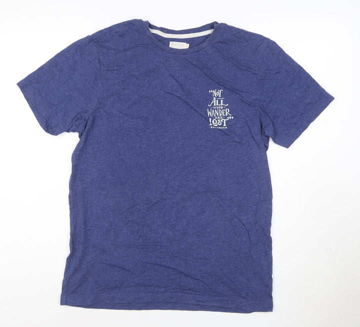 Saltrock Men's Blue Nautical Graphic Crew Neck T-Shirt Size S