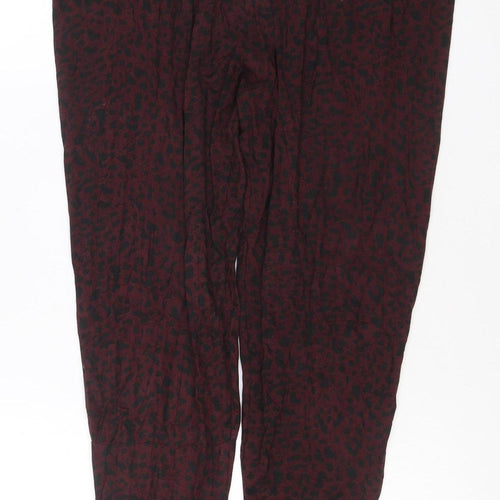 Marks and Spencer Women Burgundy Animal Print Viscose Stretch Leggings Size 20