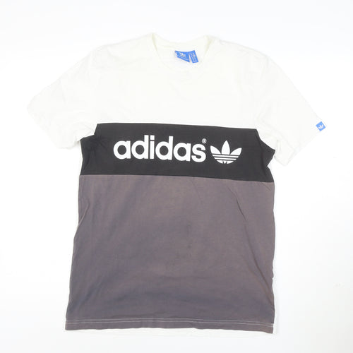 Adidas Men's Multicoloured Cotton Crew Neck Regular Fit T-Shirt M