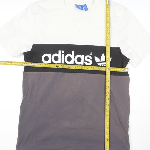 Adidas Men's Multicoloured Cotton Crew Neck Regular Fit T-Shirt M