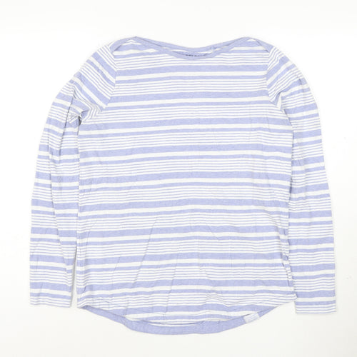 FatFace Women Blue Striped Long Sleeve Organic Cotton T-Shirt UK 10