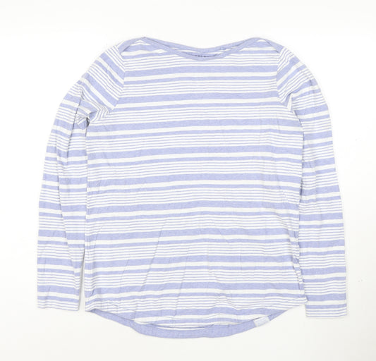 FatFace Women Blue Striped Long Sleeve Organic Cotton T-Shirt UK 10