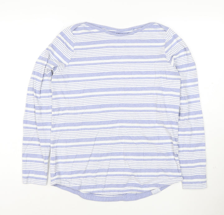 FatFace Women Blue Striped Long Sleeve Organic Cotton T-Shirt UK 10
