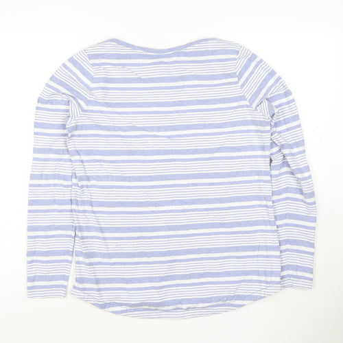FatFace Women Blue Striped Long Sleeve Organic Cotton T-Shirt UK 10