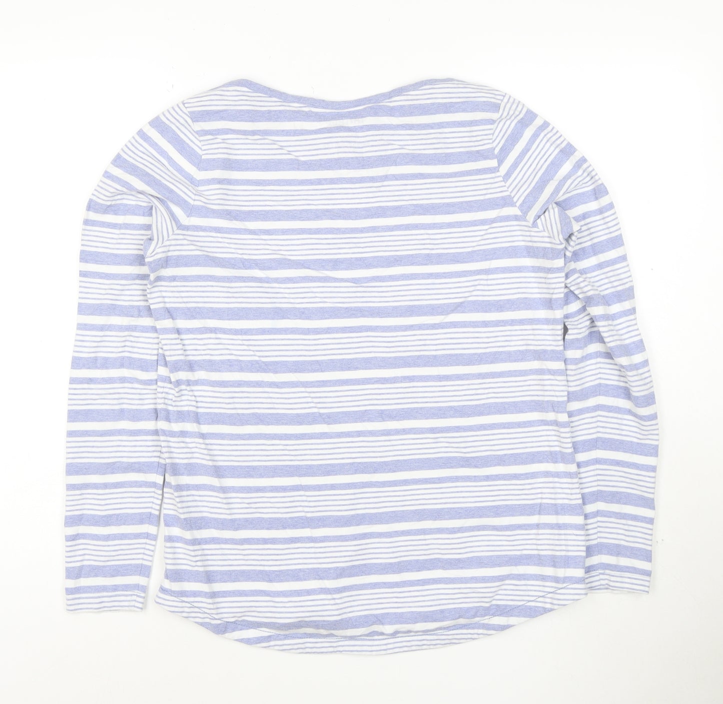 FatFace Women Blue Striped Long Sleeve Organic Cotton T-Shirt UK 10