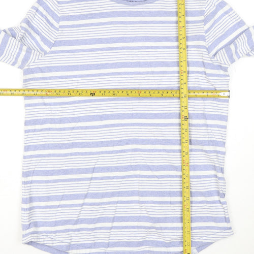 FatFace Women Blue Striped Long Sleeve Organic Cotton T-Shirt UK 10