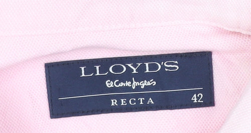 LLOYD'S El Corte Inglés Men's Pink Cotton Long Sleeve Shirt Size 42