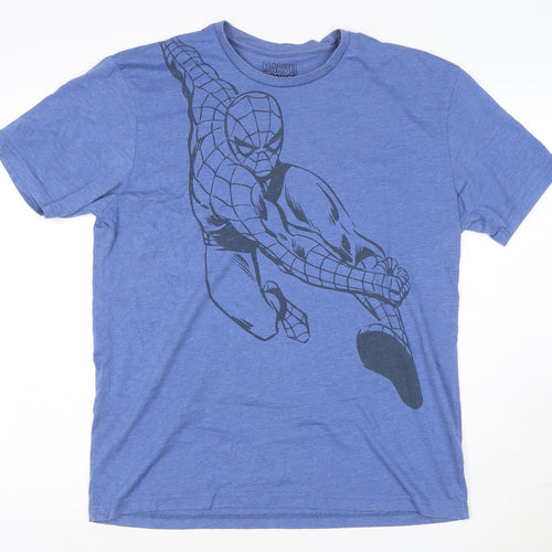 Marvel Men’s Blue Spider-Man Graphic T-Shirt Size M Regular Fit