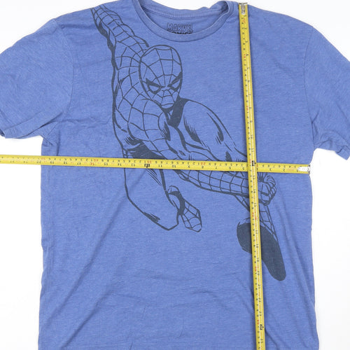 Marvel Men’s Blue Spider-Man Graphic T-Shirt Size M Regular Fit