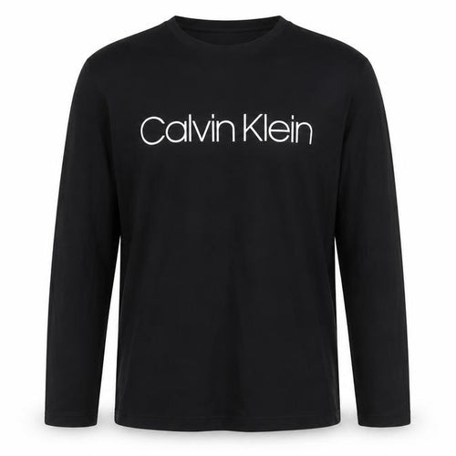 Calvin Klein Men Black Long Sleeve Cotton Logo T-Shirt M