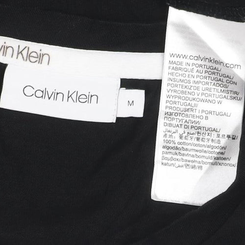 Calvin Klein Men Black Long Sleeve Cotton Logo T-Shirt M