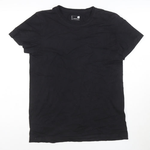 Adidas Womens Black Short Sleeve Basic Jersey T-Shirt Size S