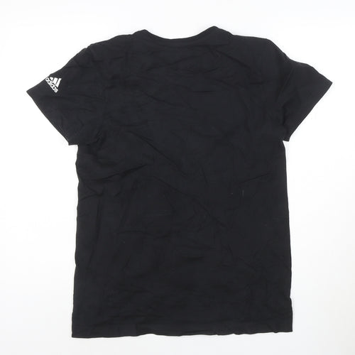 Adidas Womens Black Short Sleeve Basic Jersey T-Shirt Size S