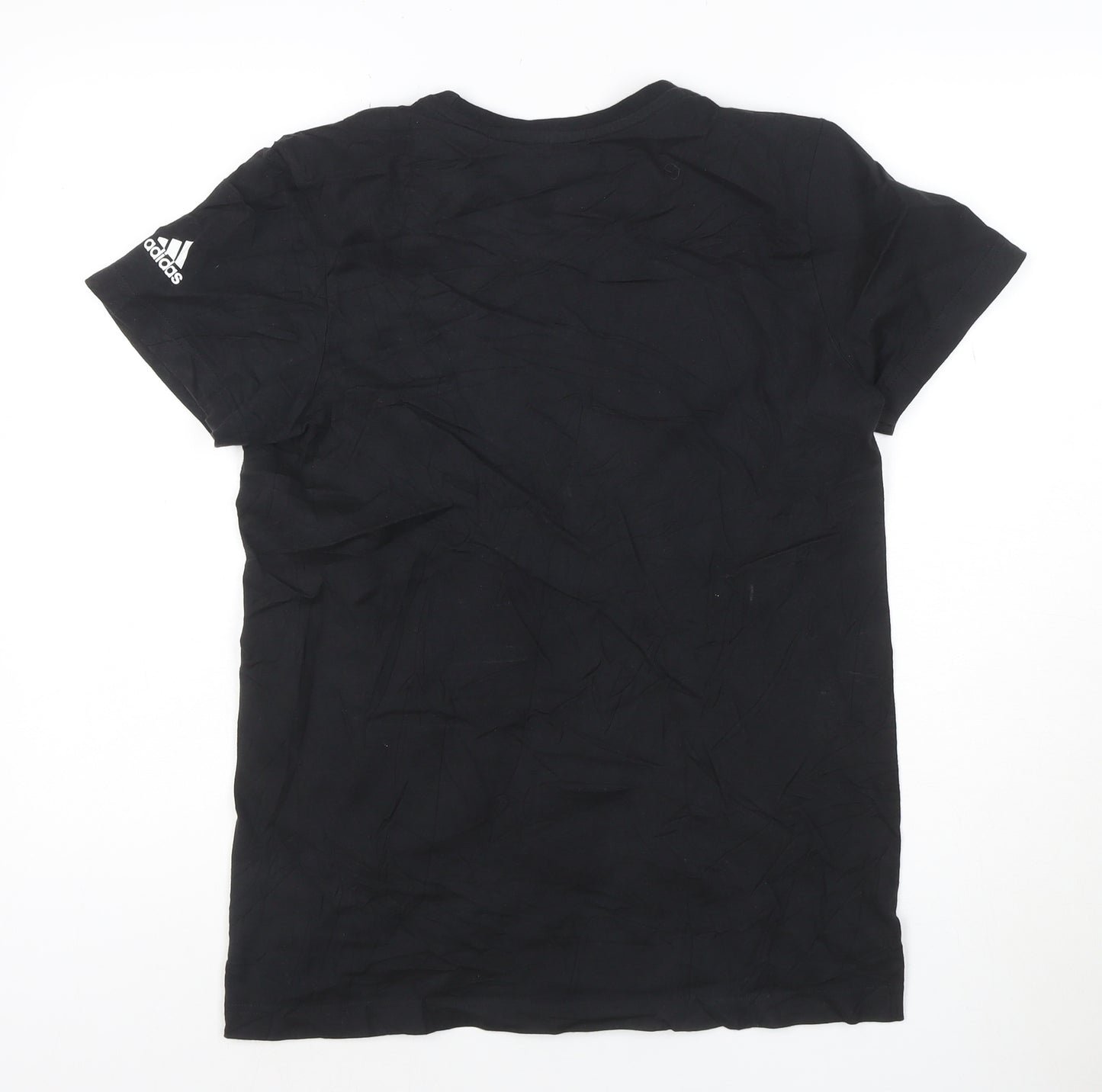 Adidas Womens Black Short Sleeve Basic Jersey T-Shirt Size S