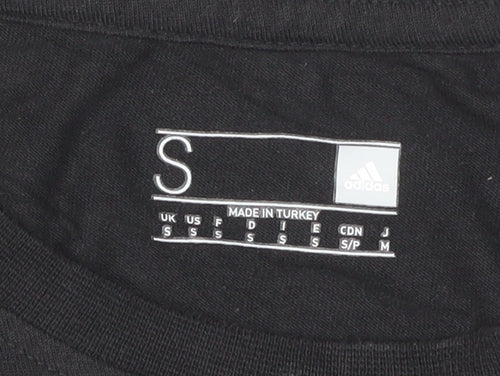 Adidas Womens Black Short Sleeve Basic Jersey T-Shirt Size S
