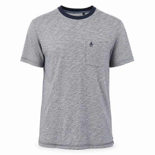 Original Penguin Men's Blue Striped Cotton Crew Neck T-Shirt M