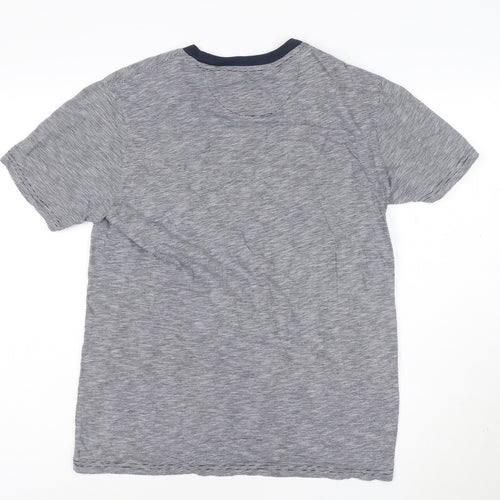 Original Penguin Men's Blue Striped Cotton Crew Neck T-Shirt M