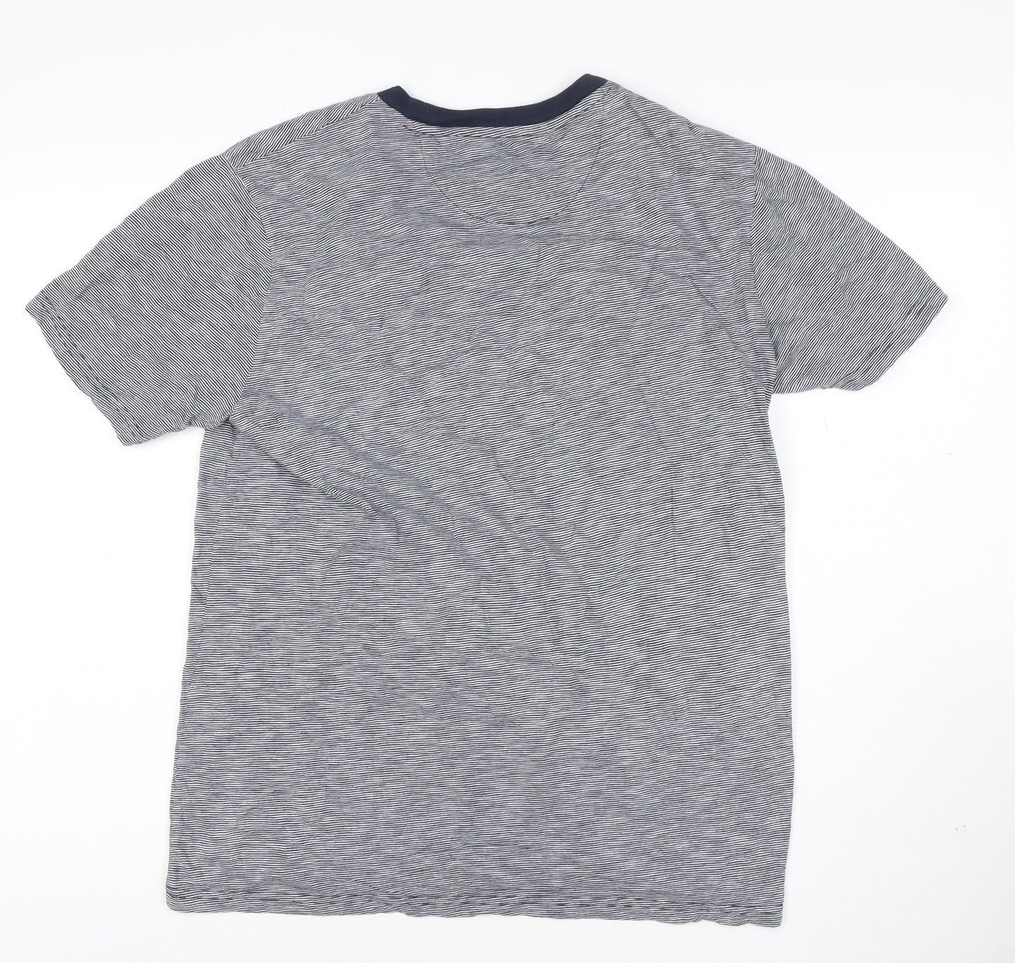 Original Penguin Men's Blue Striped Cotton Crew Neck T-Shirt M