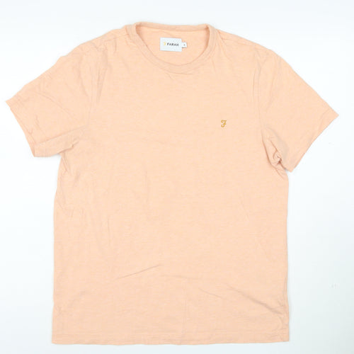 Farah Men’s Beige Cotton Crew Neck Short Sleeve T-Shirt M