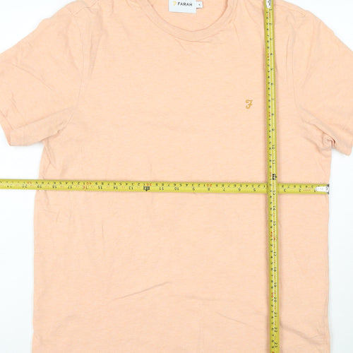 Farah Men’s Beige Cotton Crew Neck Short Sleeve T-Shirt M