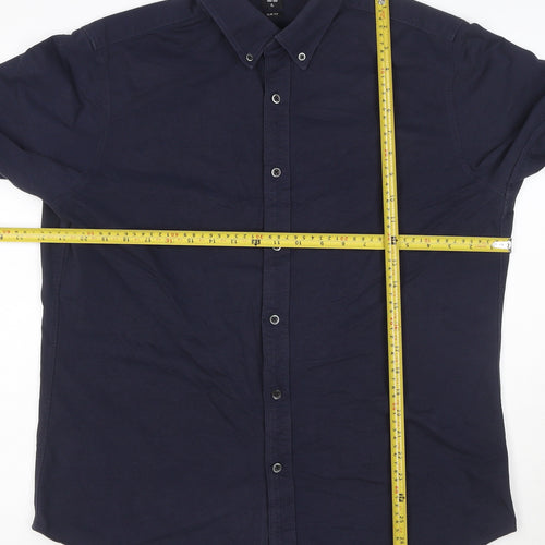 Uniqlo Men’s Blue Slim Fit Long Sleeve Button-Up Shirt XL