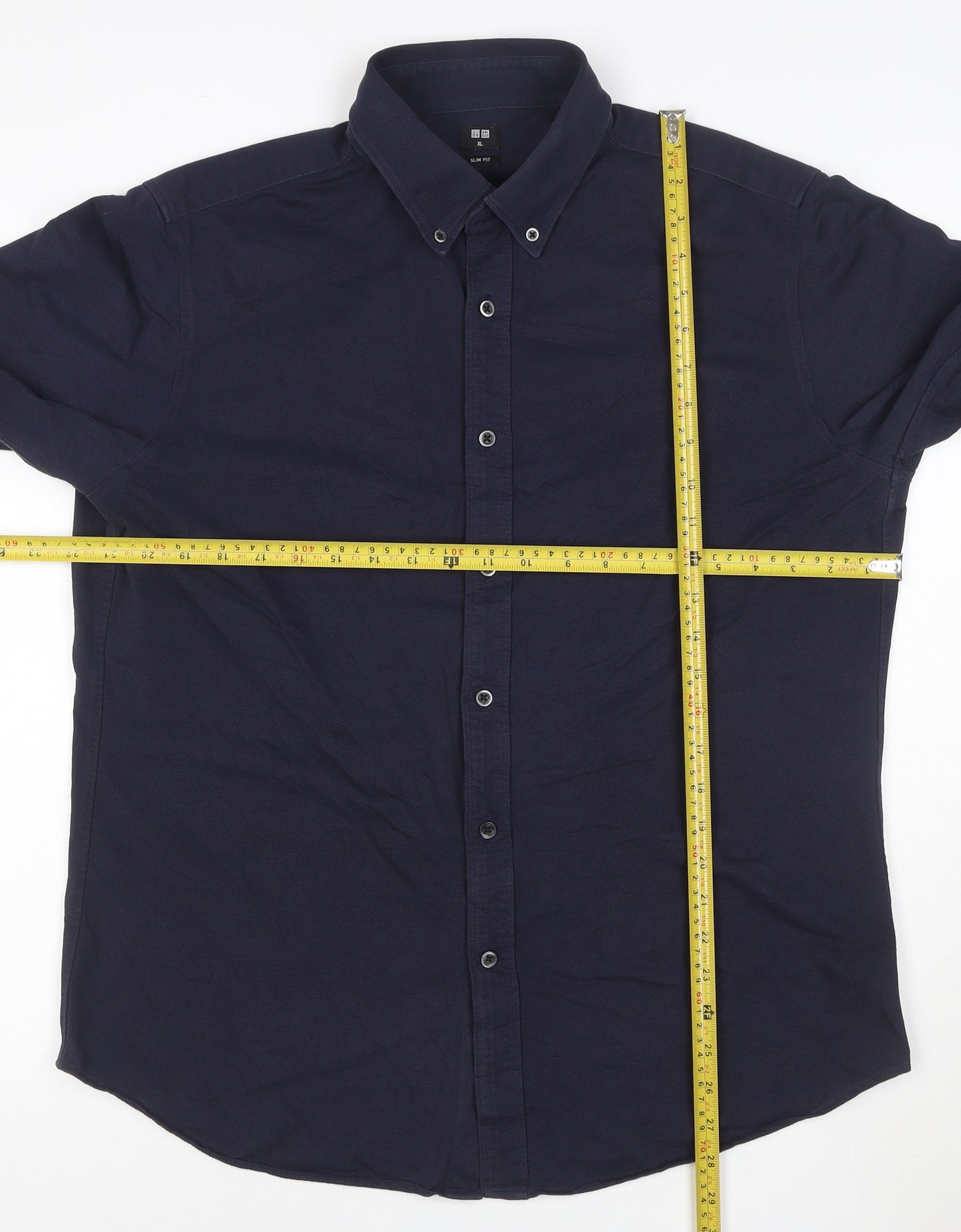 Uniqlo Men’s Blue Slim Fit Long Sleeve Button-Up Shirt XL