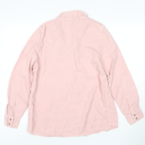 Marks and Spencer Women's Pink Lyocell Button-Up Shirt Size 12