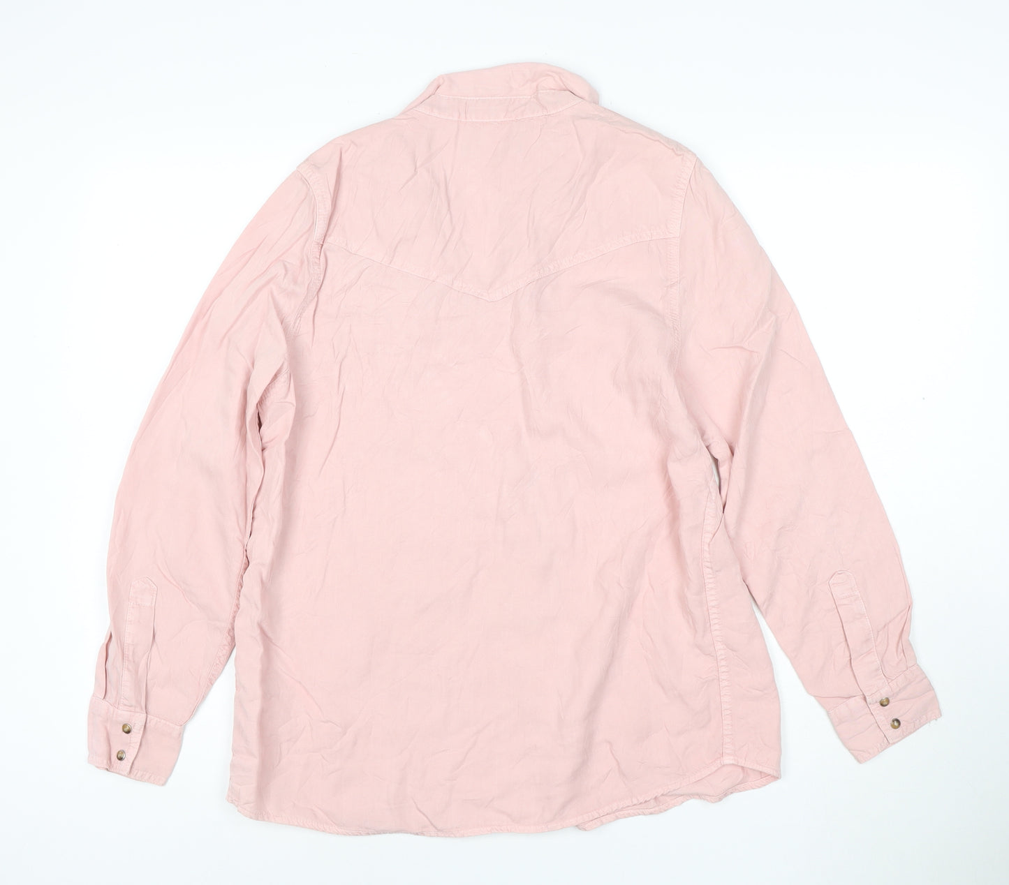 Marks and Spencer Women's Pink Lyocell Button-Up Shirt Size 12