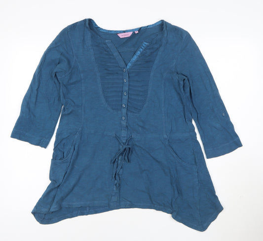 Epilogue Women's Blue Cotton Tunic Blouse Size 14