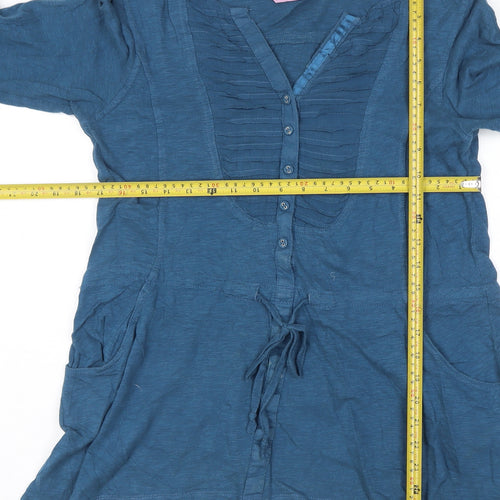 Epilogue Women's Blue Cotton Tunic Blouse Size 14