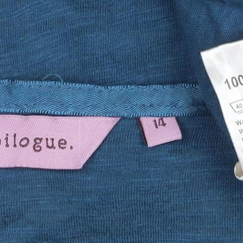 Epilogue Women's Blue Cotton Tunic Blouse Size 14