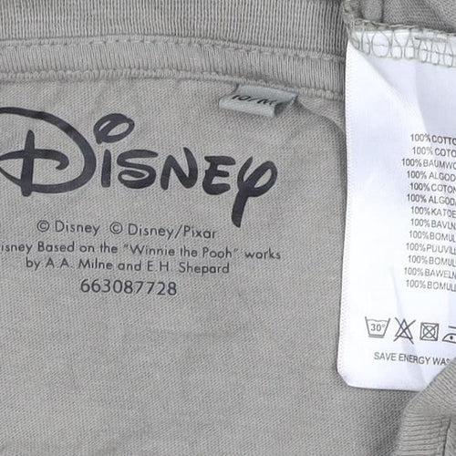 Disney Women’s Grey Pooh Bear T-Shirt Size M Cotton Crew Neck