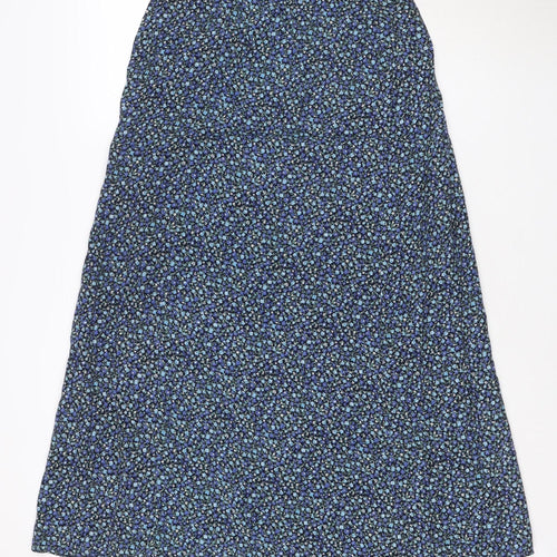 Richards Women’s Blue Floral A-Line Petites Viscose Skirt Size 12