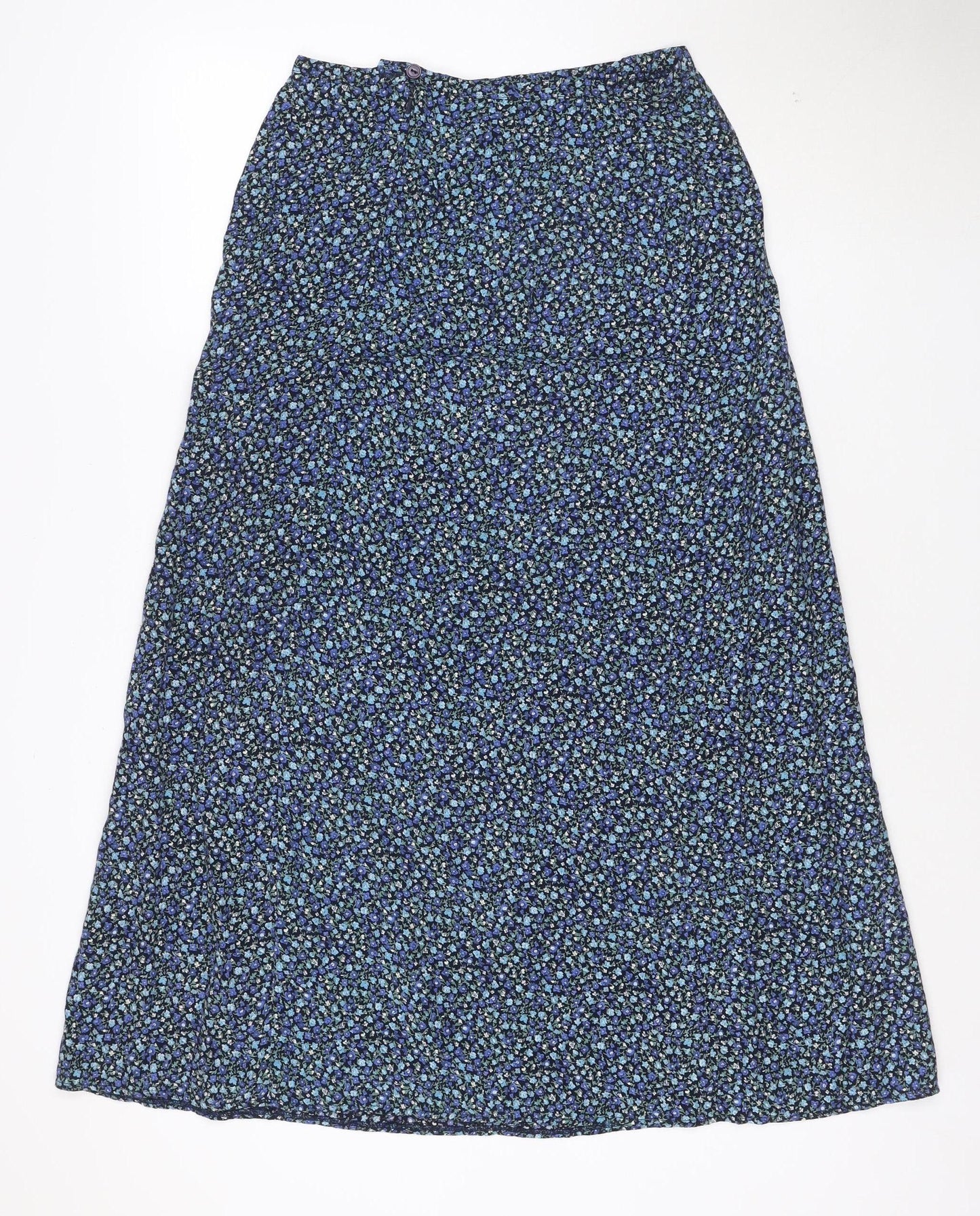 Richards Women’s Blue Floral A-Line Petites Viscose Skirt Size 12