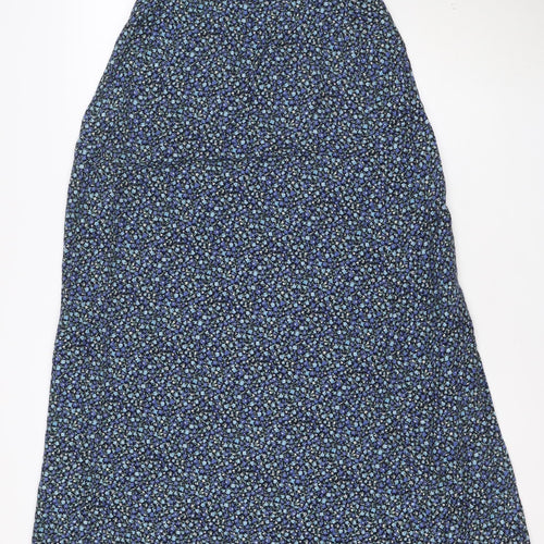 Richards Women’s Blue Floral A-Line Petites Viscose Skirt Size 12